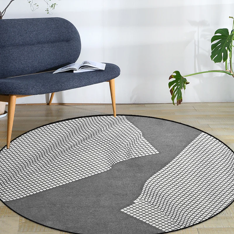 Tapis à motif à carreaux simple, gris, en Polyester, antidérapant, lavable, adapté aux animaux de compagnie, pour le salon...