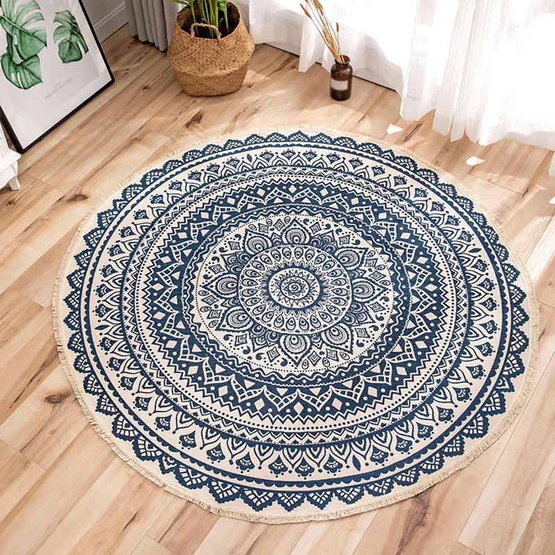 Tapis à motif de fleurs tribales marocaines, en lin multicolore, antidérapant, lavable, adapté aux animaux domestiques, po...