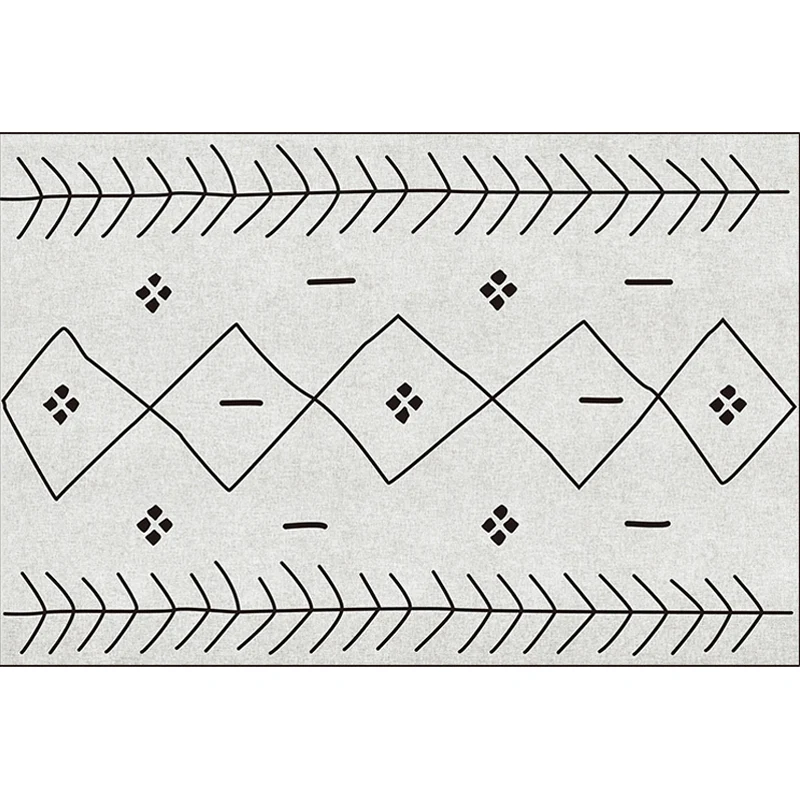Tapis à motif géométrique Tribal bohème, gris clair, en Polyester, lavable en Machine, avec envers antidérapant, pour salo...