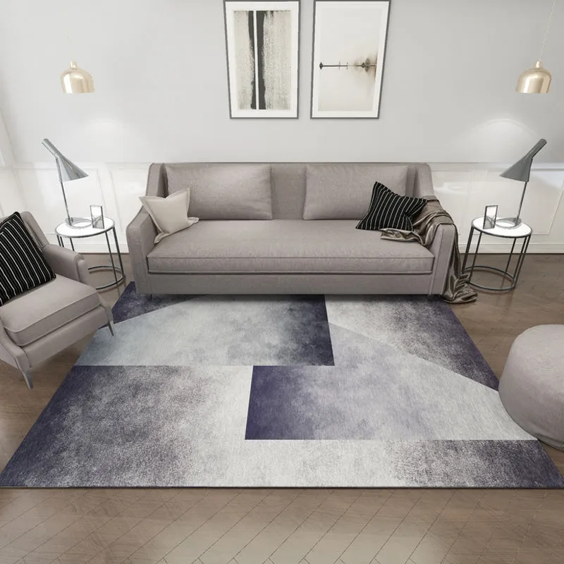 Tapis à motif ombré simplicité, gris, multicolore, en Polyester, envers antidérapant, lavable, adapté aux animaux de compa...