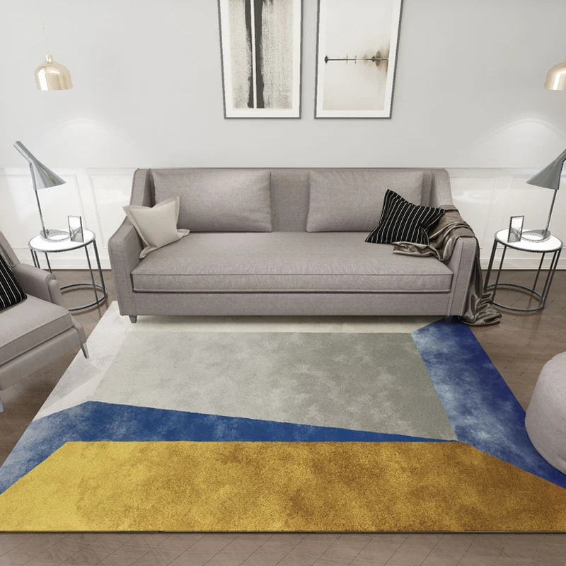 Tapis à motif ombré simplicité, gris, multicolore, en Polyester, envers antidérapant, lavable, adapté aux animaux de compa...