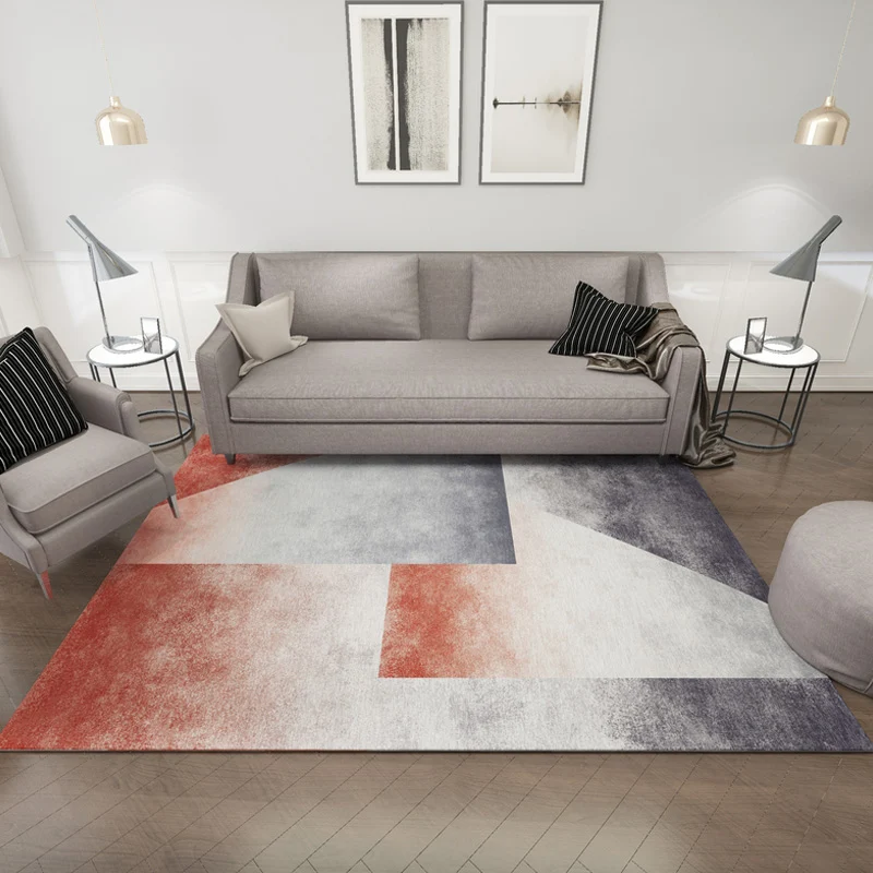 Tapis à motif ombré simplicité, gris, multicolore, en Polyester, envers antidérapant, lavable, adapté aux animaux de compa...