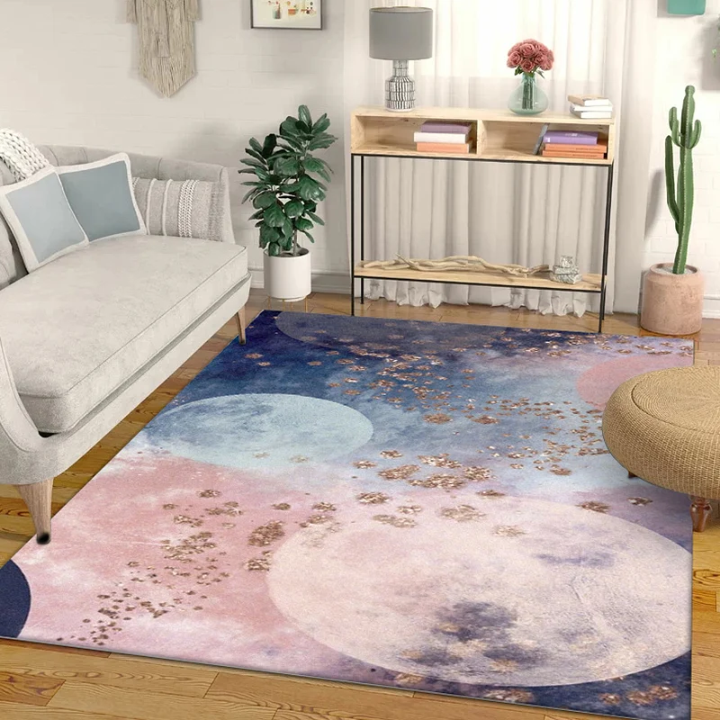 Tapis à motif de planètes roses, moderne en Polyester, lavable, antidérapant, adapté aux animaux de compagnie, pour le sal...