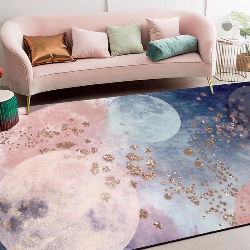 Tapis à motif de planètes roses, moderne en Polyester, lavable, antidérapant, adapté aux animaux de compagnie, pour le sal...