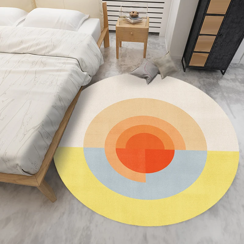 Tapis multicolore à motif de cercles colorés, moderne en Polyester, lavable, antidérapant, adapté aux animaux de compagnie...