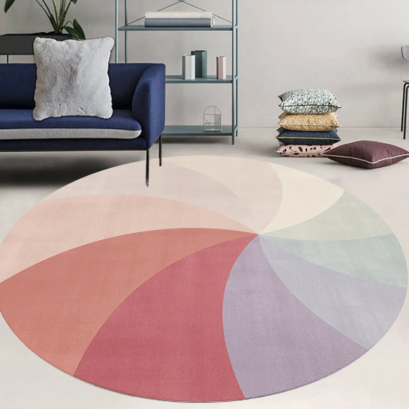 Tapis multicolore à motif de cercles colorés, moderne en Polyester, lavable, antidérapant, adapté aux animaux de compagnie...