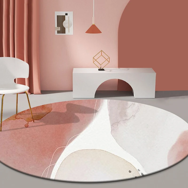 Tapis multicolore rose en Polyester, moderne, lavable, antidérapant, adapté aux animaux de compagnie, pour le salon Clearhalo