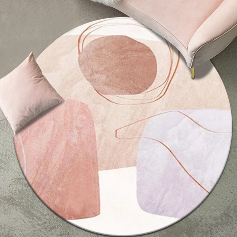 Tapis multicolore rose en Polyester, moderne, lavable, antidérapant, adapté aux animaux de compagnie, pour le salon Clearhalo