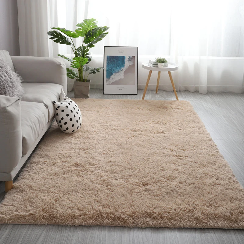 Tapis multicolore simple en fausse fourrure, à motifs de teinture par nouage, support antidérapant, lavable en Machine, po...