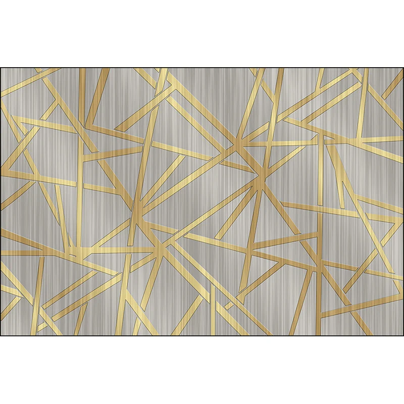 Tapis de nouveauté moderne en gris, motif de lignes géométriques, en Polyester, lavable, antidérapant, pour la décoration...