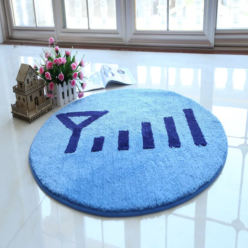 Tapis en Polyester pour enfants, bleu et rouge, à motif de maison et de batterie, lavable, respectueux des animaux de comp...