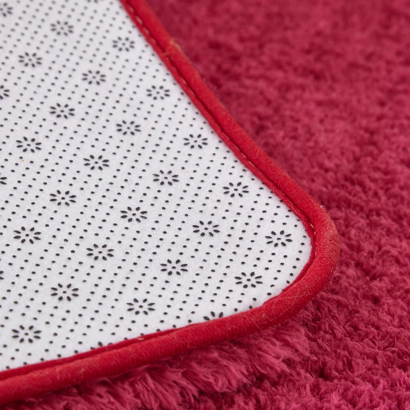 Tapis de porte d'entrée multicolore, uni, décontracté, en fausse laine, support antidérapant, fait à la main Clearhalo