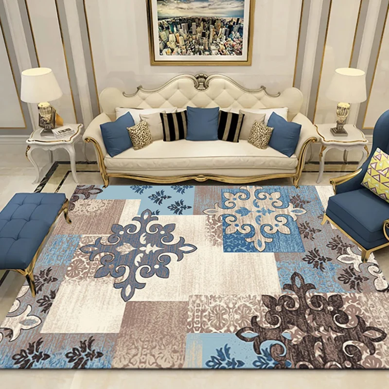 Tapis de salon amérindien, motif géométrique multicolore, tapis d'intérieur en polyester, lavable, respectueux des animaux...