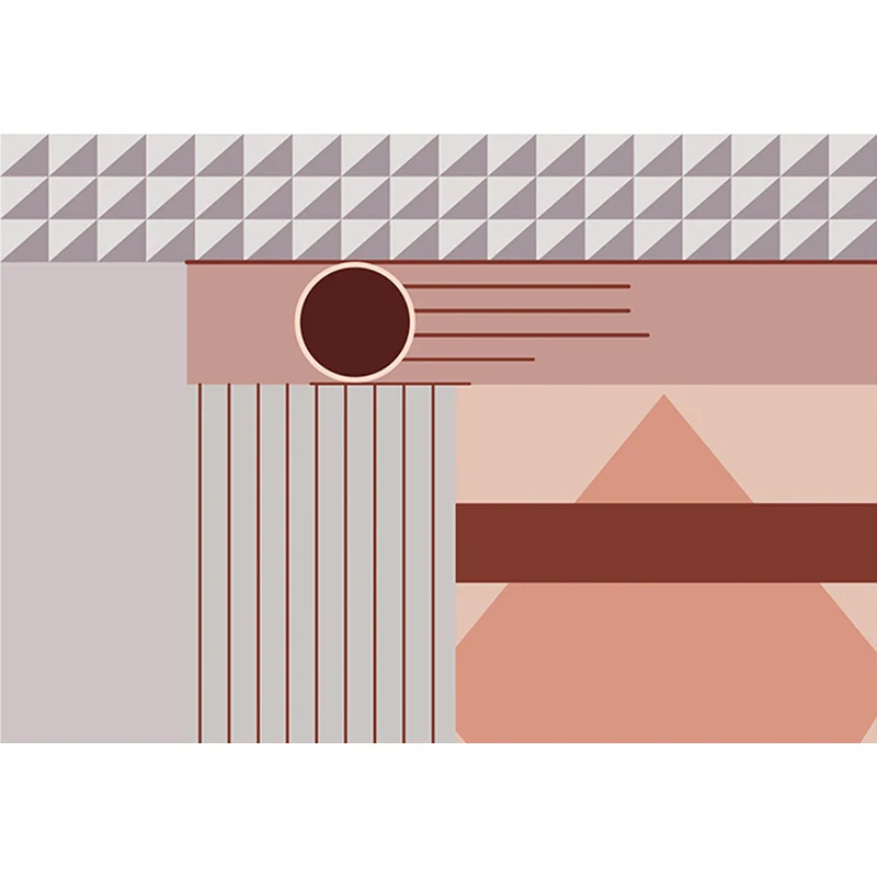 Tapis de salon audacieux multicolore, formes géométriques mélangées, tapis en polyester avec envers antidérapant Clearhalo