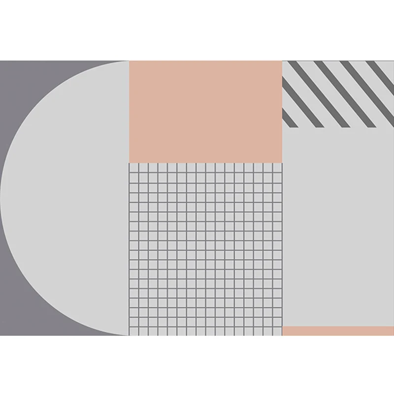 Tapis de salon audacieux multicolore, formes géométriques mélangées, tapis en polyester avec envers antidérapant Clearhalo