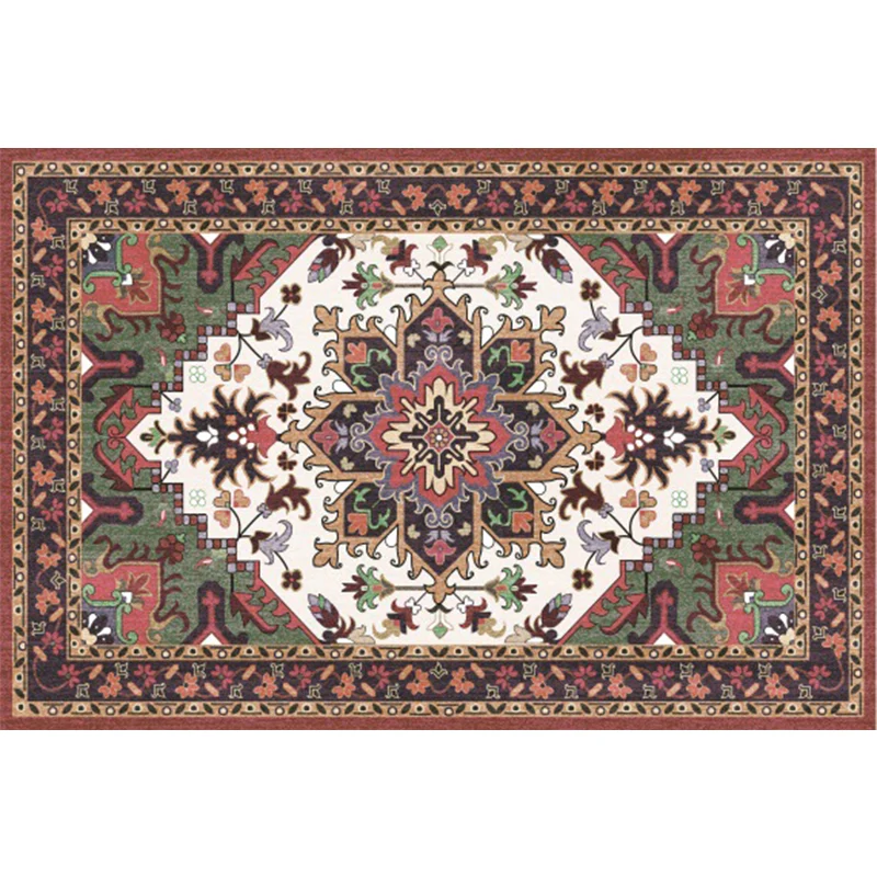 Tapis de salon Boho-Chic, tapis multicolore à imprimé géométrique, en polypropylène, lavable en Machine, avec envers antid...
