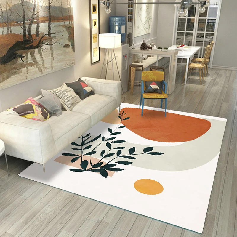 Tapis de salon décontracté, multicolore, coloré, en polypropylène, antidérapant, facile d'entretien, pour l'intérieur Clea...