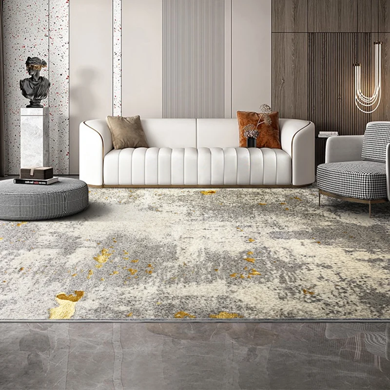 Tapis de salon industriel multicolore aspect mur vieilli, synthétique, résistant aux taches, lavable en machine, avec enve...