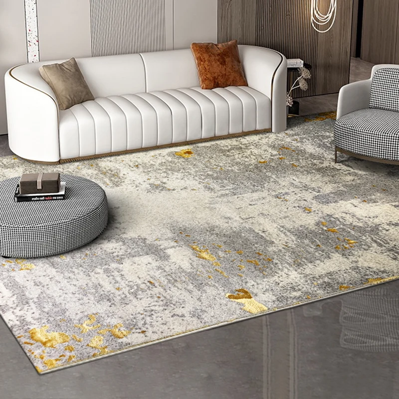 Tapis de salon industriel multicolore aspect mur vieilli, synthétique, résistant aux taches, lavable en machine, avec enve...