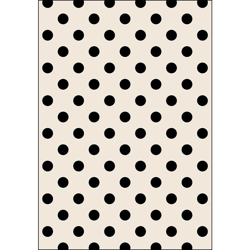 Tapis de salon moderne en ivoire, imprimé à pois, en polyester, lavable en machine, adapté aux animaux domestiques Clearhalo
