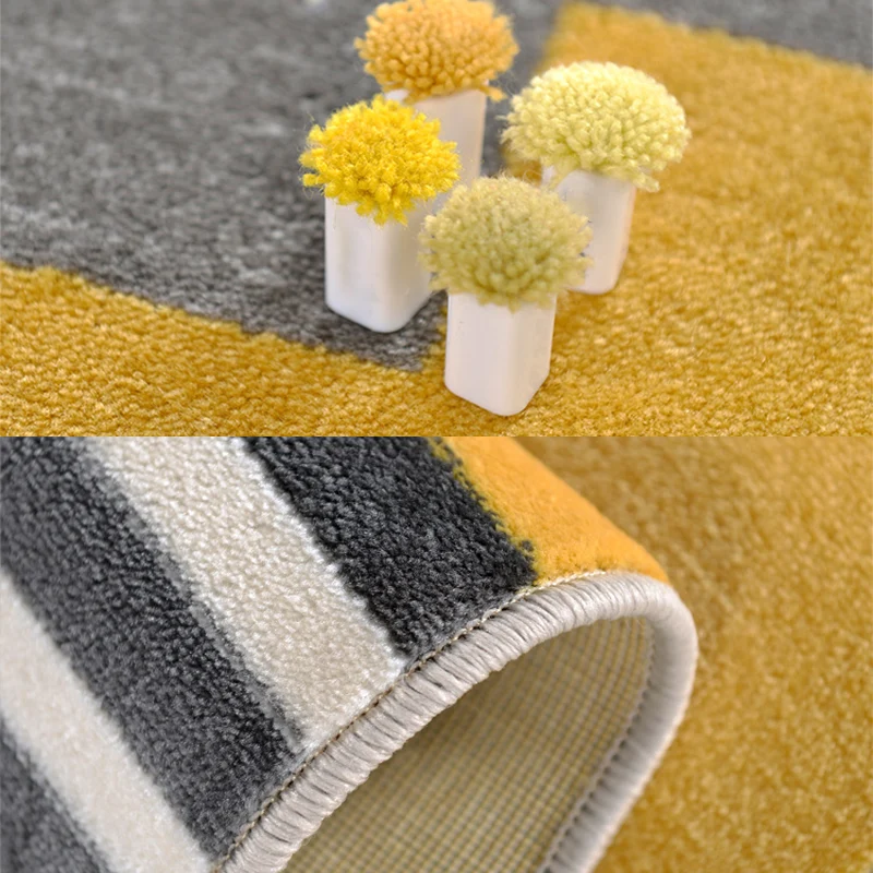 Tapis de salon moderne multicolore géométrique intérieur en polyester support antidérapant tapis facile d'entretien Clearhalo