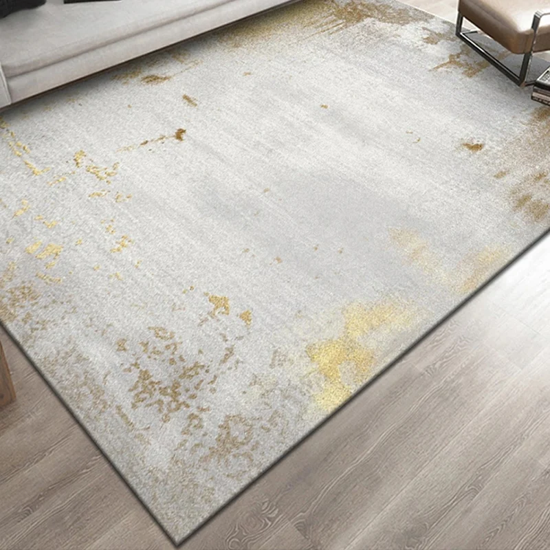 Tapis de salon moderne multicolore imprimé abstrait, tapis d'intérieur en polyester, support antidérapant, tapis de zone a...