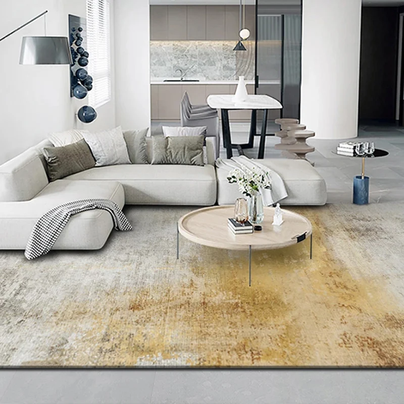 Tapis de salon moderne multicolore imprimé abstrait, tapis d'intérieur en polyester, support antidérapant, tapis de zone a...