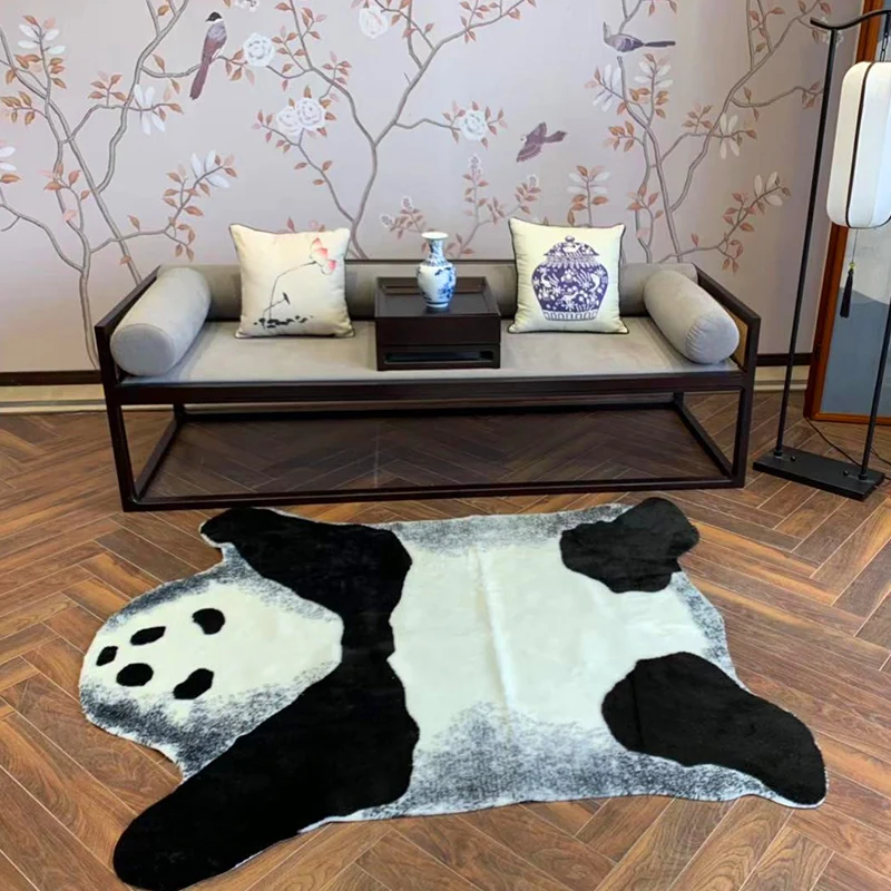 Tapis de salon moderne multicolore en peau d'animal, en acrylique, lavable, respectueux des animaux de compagnie Clearhalo