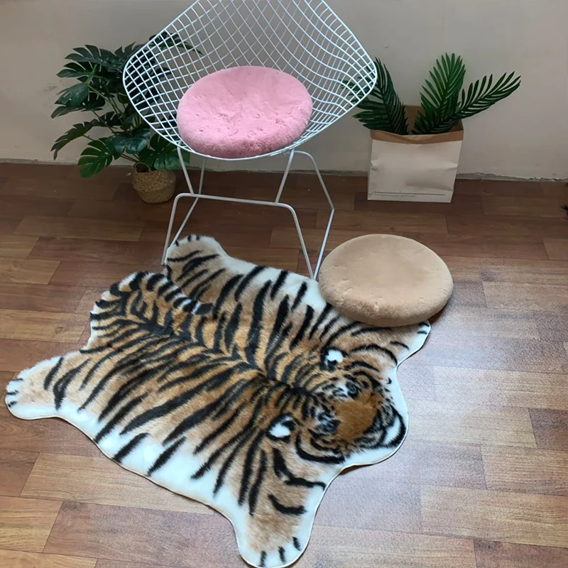 Tapis de salon moderne multicolore en peau d'animal, en acrylique, lavable, respectueux des animaux de compagnie Clearhalo