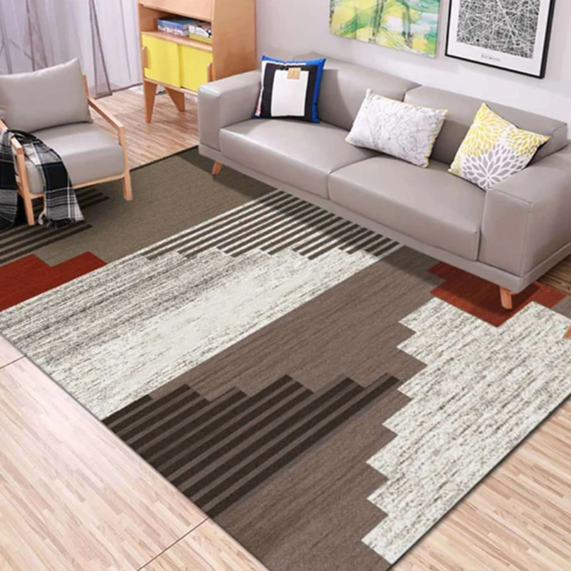Tapis de salon relaxant, motif abstrait multicolore, tapis d'intérieur en polyester, antidérapant, lavable en machine Clea...