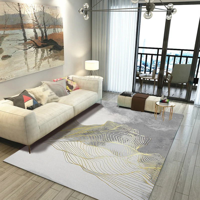 Tapis de salon relaxant, motif abstrait multicolore, tapis d'intérieur en polyester, antidérapant, lavable en machine Clea...