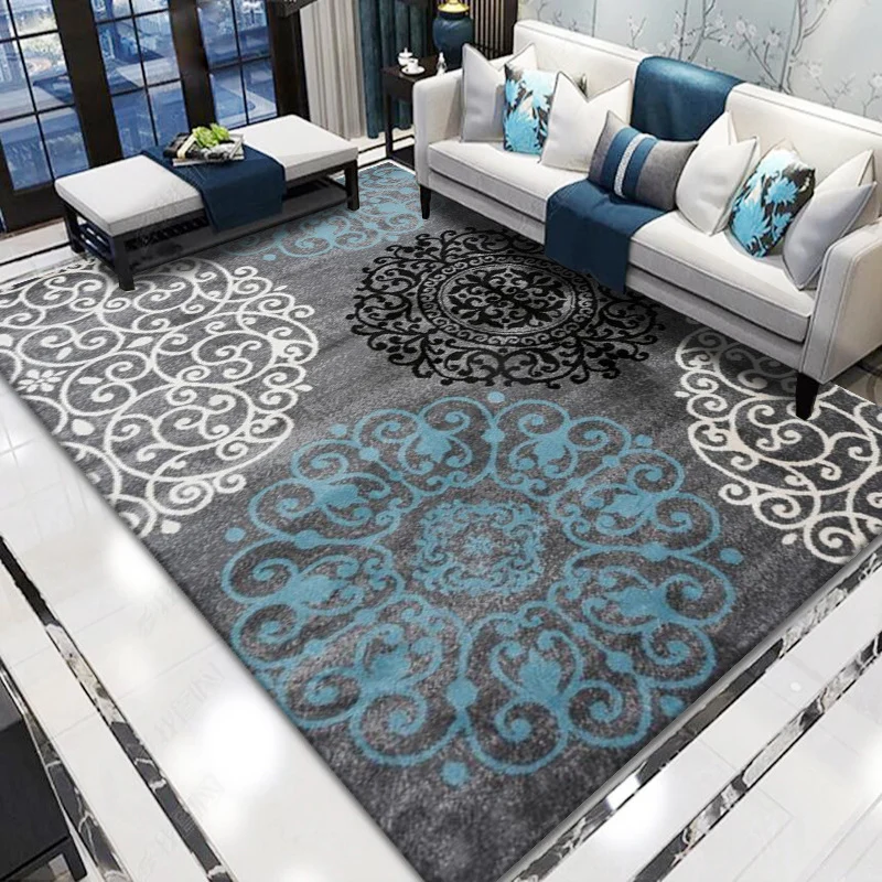 Tapis de salon rétro, imprimé de fleurs multicolores, d'intérieur, en polyester, antidérapant, à lisière filandreuse Clear...