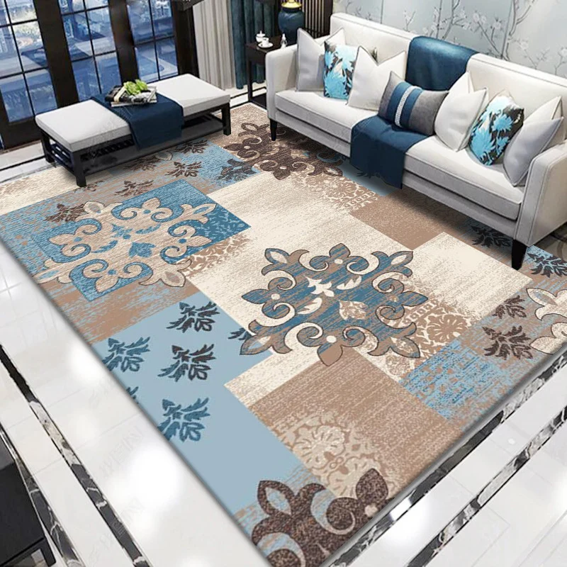 Tapis de salon rétro, imprimé de fleurs multicolores, d'intérieur, en polyester, antidérapant, à lisière filandreuse Clear...