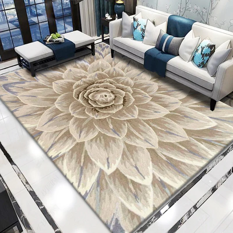 Tapis de salon rétro, imprimé de fleurs multicolores, d'intérieur, en polyester, antidérapant, à lisière filandreuse Clear...