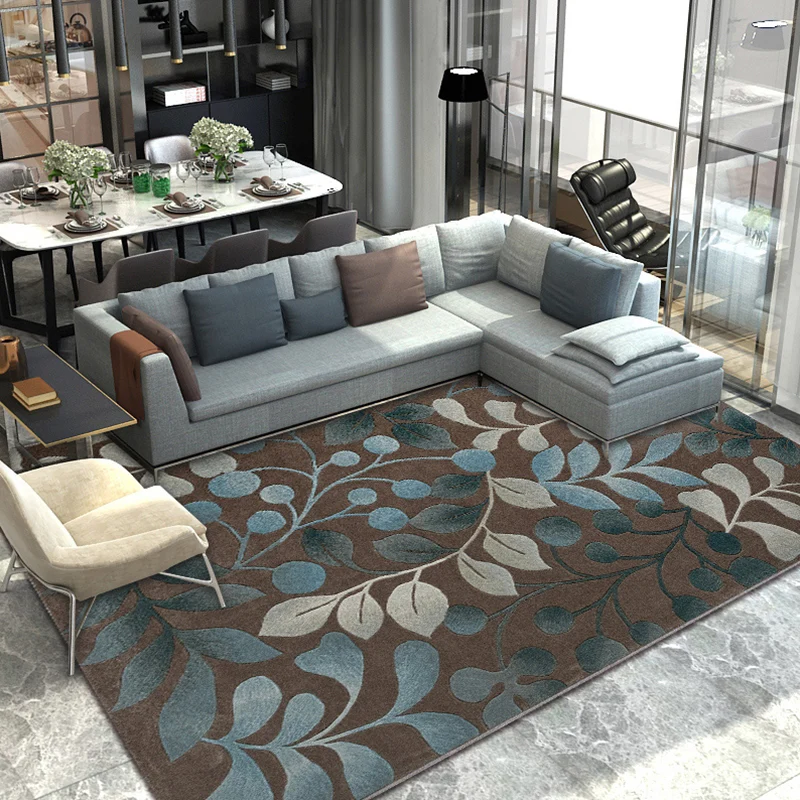 Tapis de salon scandinave, imprimé de fleurs multicolores, tapis d'intérieur en polyester, envers antidérapant, lavable Cl...