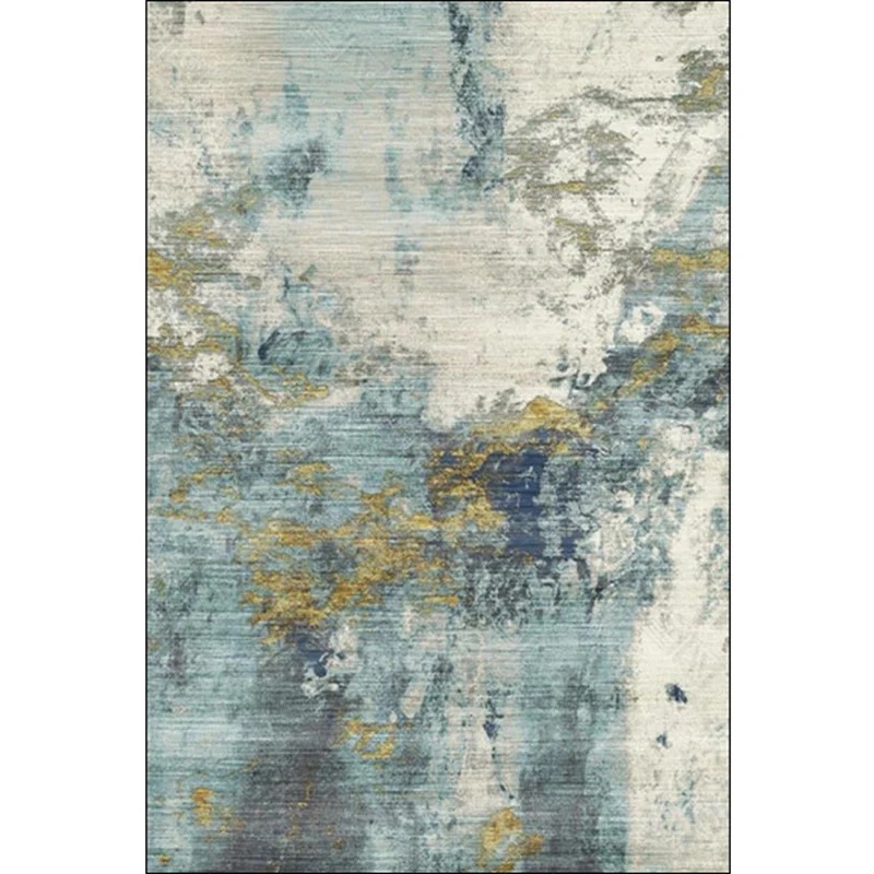 Tapis de salon vert tapis abstrait industriel tapis en polyester lavable en machine tapis antidérapant Clearhalo