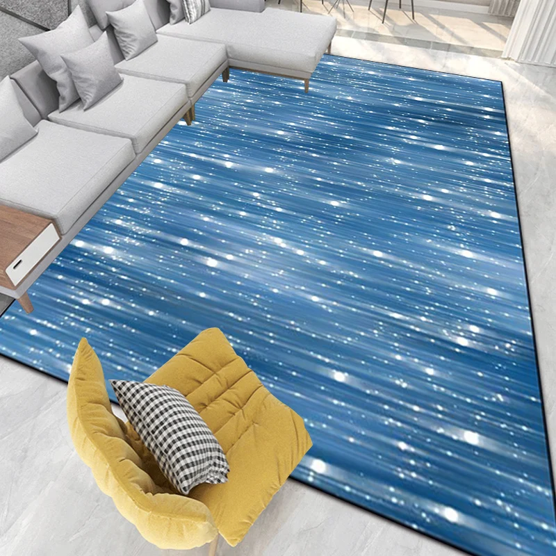 Tapis scandinave moderne à motif de paillettes bleues, en Polyester, lavable et résistant aux taches, pour la décoration d...