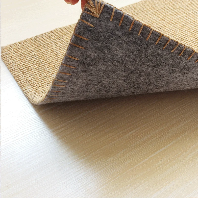 Tapis Simple marron clair en Sisal, couleur unie, tapis d'intérieur, résistant aux taches, respectueux des animaux de comp...