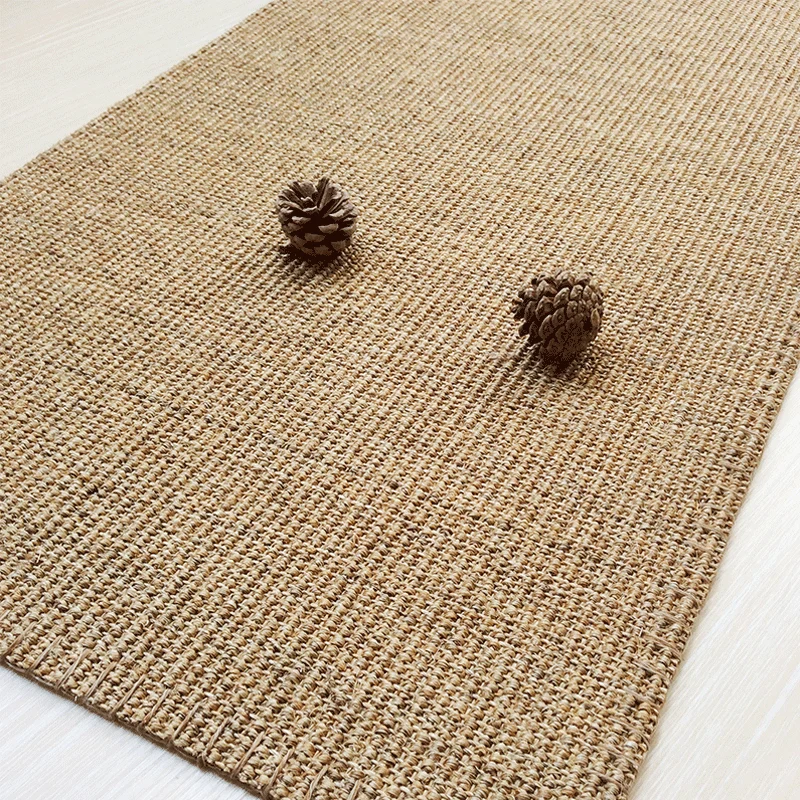 Tapis Simple marron clair en Sisal, couleur unie, tapis d'intérieur, résistant aux taches, respectueux des animaux de comp...