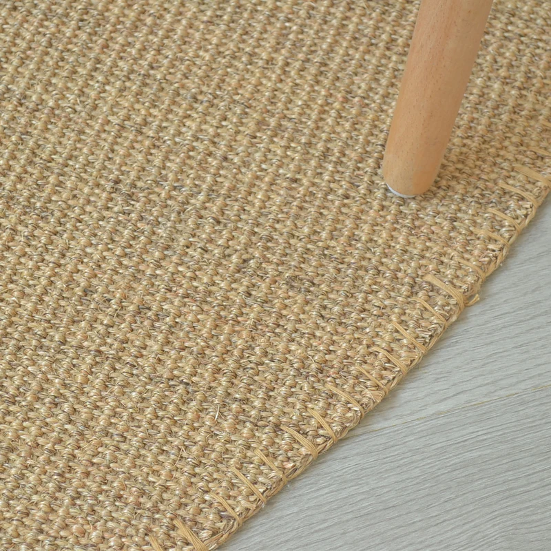 Tapis Simple multicolore en Sisal, couleur unie, support antidérapant, résistant aux taches, tapis d'intérieur pour chambr...