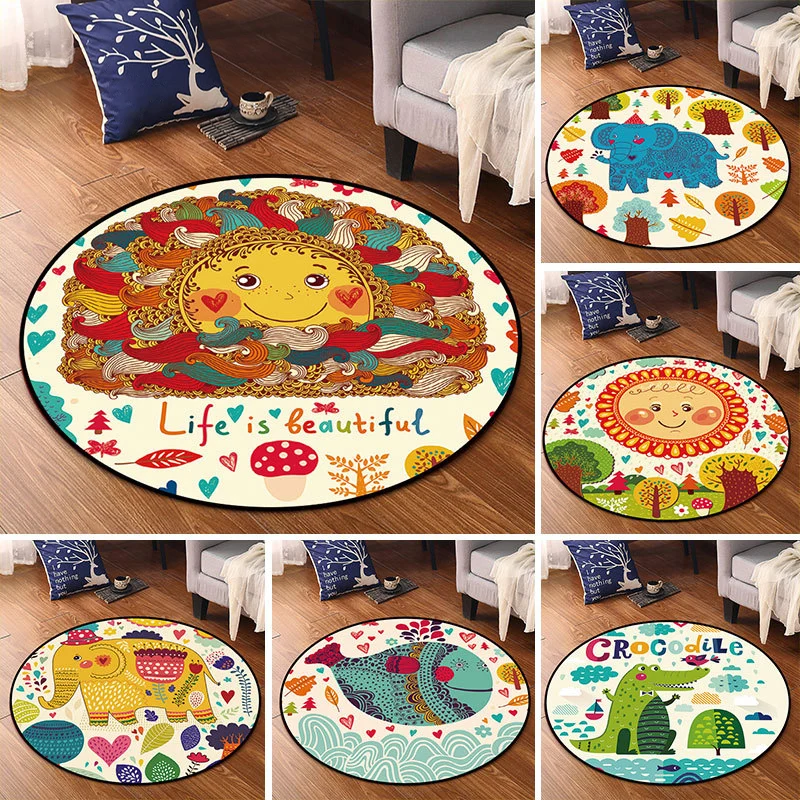 Tapis synthétique multicolore brillant en forme d'animal, tapis de dessin animé, support antidérapant, lavable, respectueu...