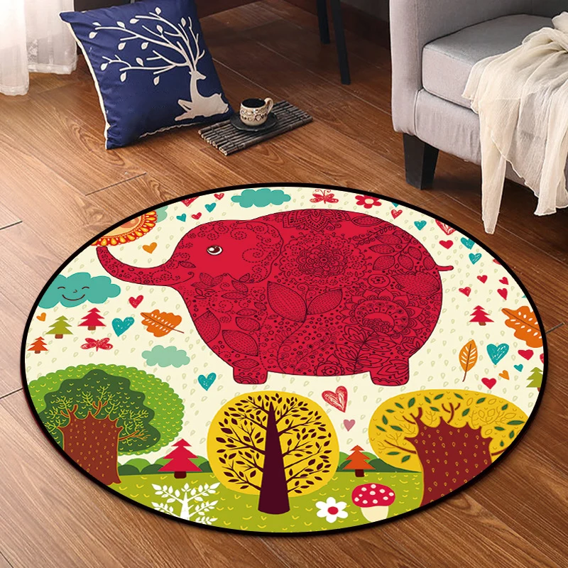 Tapis synthétique multicolore brillant en forme d'animal, tapis de dessin animé, support antidérapant, lavable, respectueu...