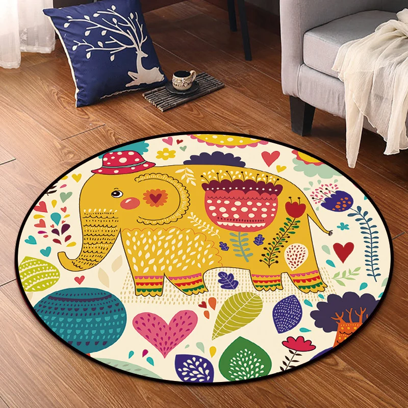 Tapis synthétique multicolore brillant en forme d'animal, tapis de dessin animé, support antidérapant, lavable, respectueu...