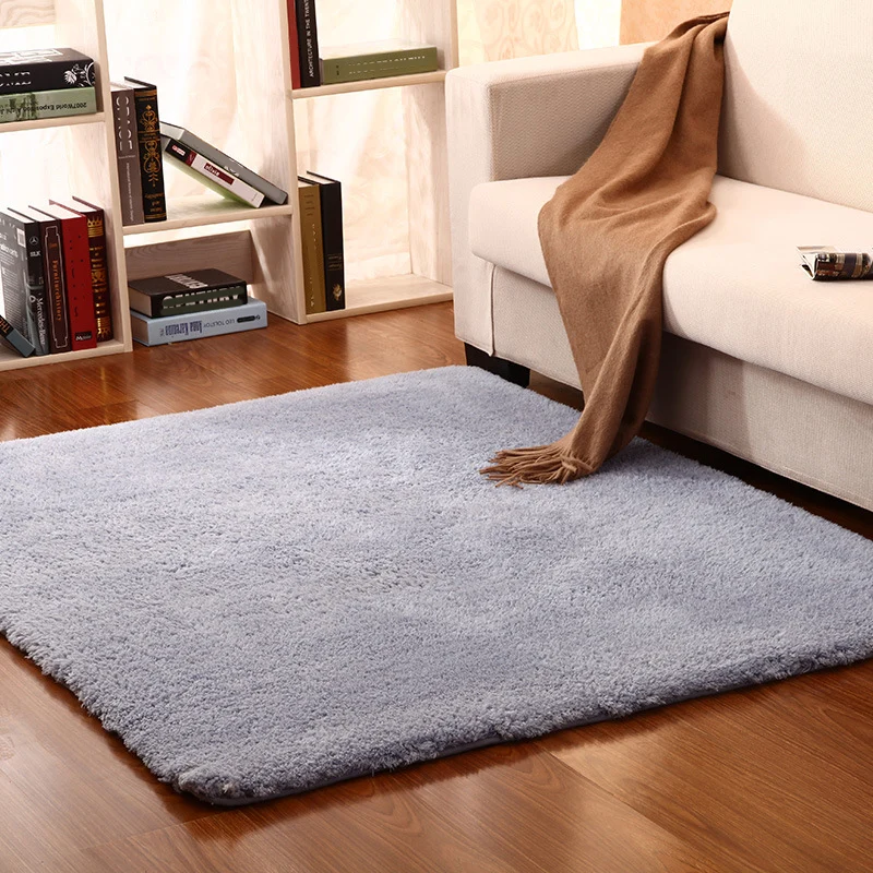 Tapis uni décontracté, multicolore, en polyester, avec envers antidérapant, facile d'entretien, lavable, pour chambre à co...