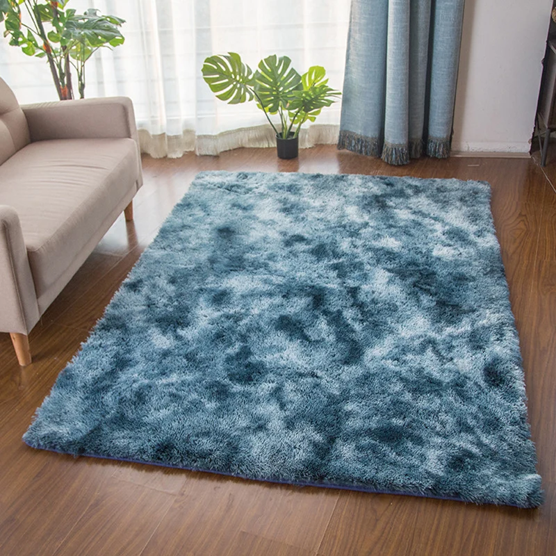 Tapis uni multicolore, moelleux, scandinave, lavable, respectueux des animaux de compagnie, pour grande pièce Clearhalo