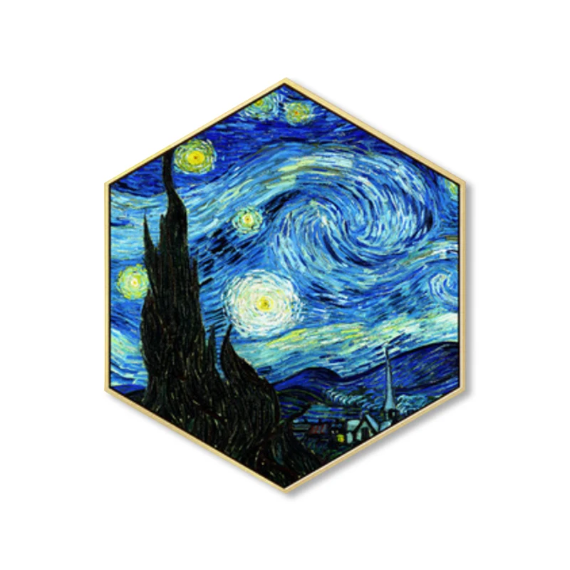 Toile de ciel étoilé bleu texturé, impressionnisme, décoration murale pour chambre de garçons, plusieurs tailles Clearhalo