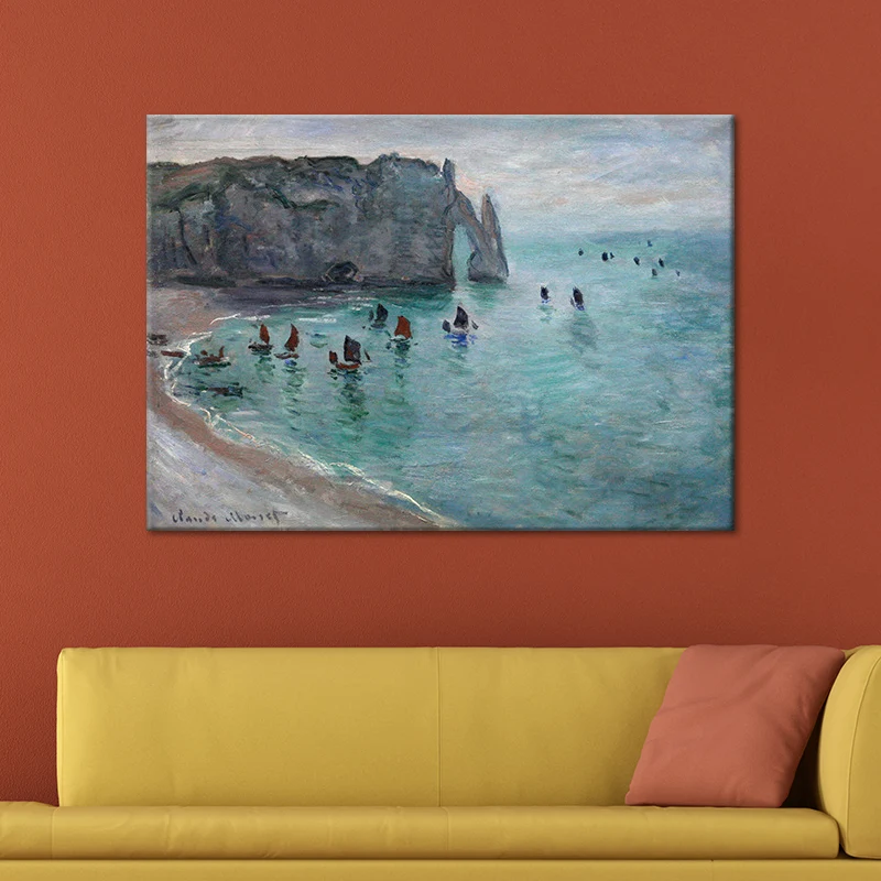 Toile d'art mural moderne couleur Pastel, peinture en arc de mer, décoration murale pour salon Clearhalo