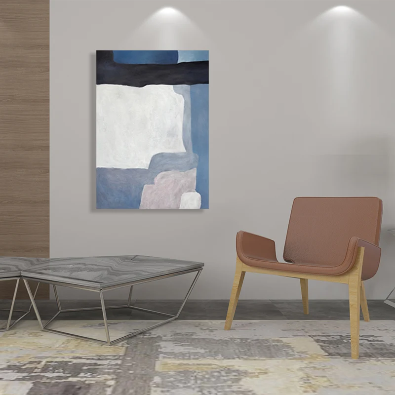 Toile de décoration murale abstraite texturée, peinture moderne du milieu du siècle pour salon Clearhalo