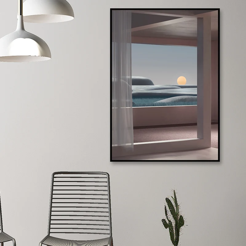 Toile imprimée de paysage nordique, couleur Pastel, décor artistique mural pour salle à manger, plusieurs tailles Clearhalo