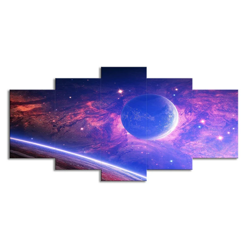 Toile murale de science-fiction avec planètes violettes pour intérieur de maison Clearhalo